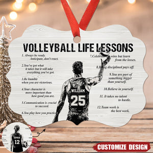 Personalized Volleyball Life Lessons Wooden Ornament - Gift For Volleyball Lovers