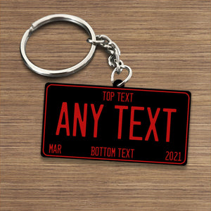 Custom License Plate Personalized Acrylic Keychain