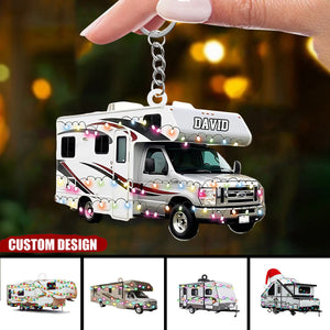 Personalized Camping Car Keychain - Gifts For Camping Lovers