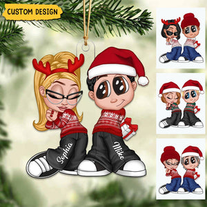 2024 New Release - Y2K Couple Personalized Acrylic Christmas Ornament, Christmas Gift for Him for Her