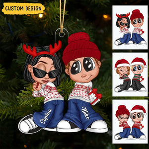 2024 New Release - Y2K Couple Personalized Acrylic Christmas Ornament, Christmas Gift for Him for Her