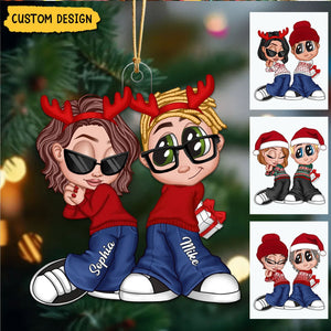 2024 New Release - Y2K Couple Personalized Acrylic Christmas Ornament, Christmas Gift for Him for Her