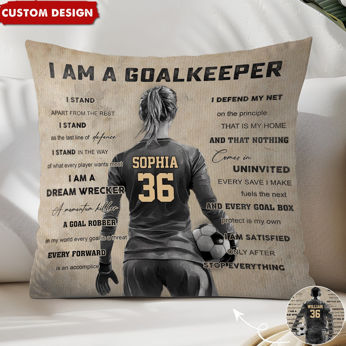 I Am A Goalkeeper - Personalized Soccer Pillow - Gift For Soccer Lovers