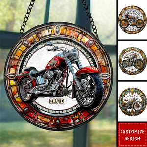 Personalized Motorcycle Suncatcher Ornament - Gifts For Motorcycle Lover