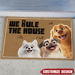 We Rule The House - Personalized Doormat-Gift For Dog Lovers