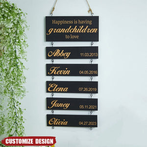 Personalized Wooden Family Tree Sign - Gift For Grandma