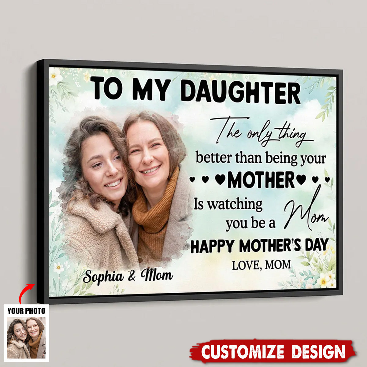 To My Daughter From Mom - Personalized Photo Poster - Mother's Day Gift For Daughter