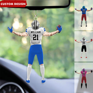 Personalized Football Player Christmas/Car Hanging Ornament - Gift For Football Lovers, 2024 New Release