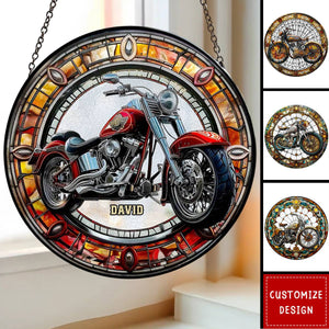 Personalized Motorcycle Suncatcher Ornament - Gifts For Motorcycle Lover