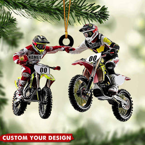 Personalized Couple Motocross Christmas Ornaments Gift for Biker Lovers - 2024 New Release