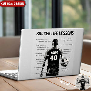 Personalized Soccer Life Lessons Decal - Gift For Soccer Lovers