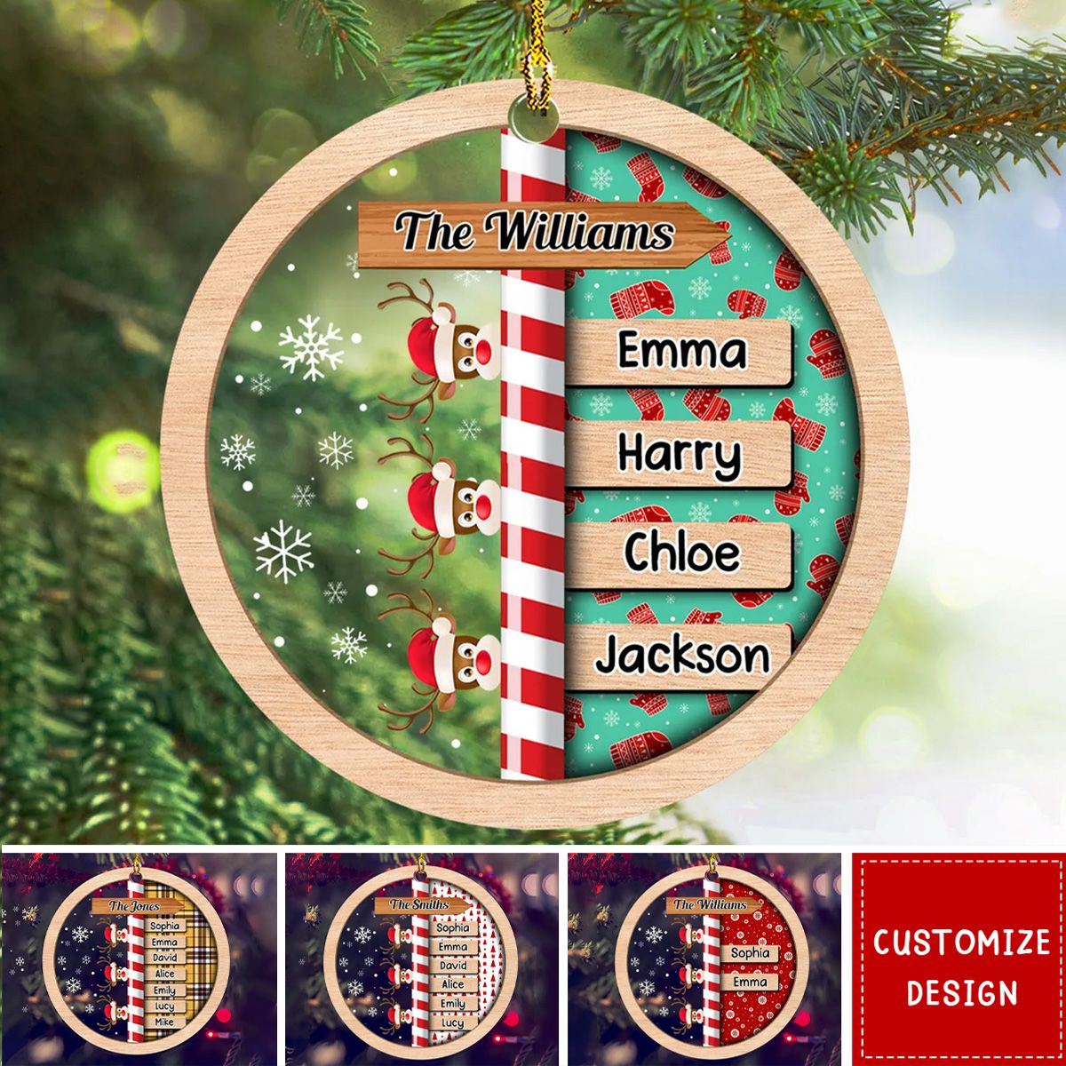 Custom Family Name Christmas - Personalized Custom Acrylic Ornament - 2024 New Release