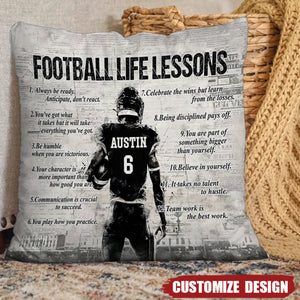 Personalized American Football Life Lessons Pillow-Gift For American Football Lovers