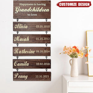 Personalized Wooden Family Tree Sign - Gift For Grandma