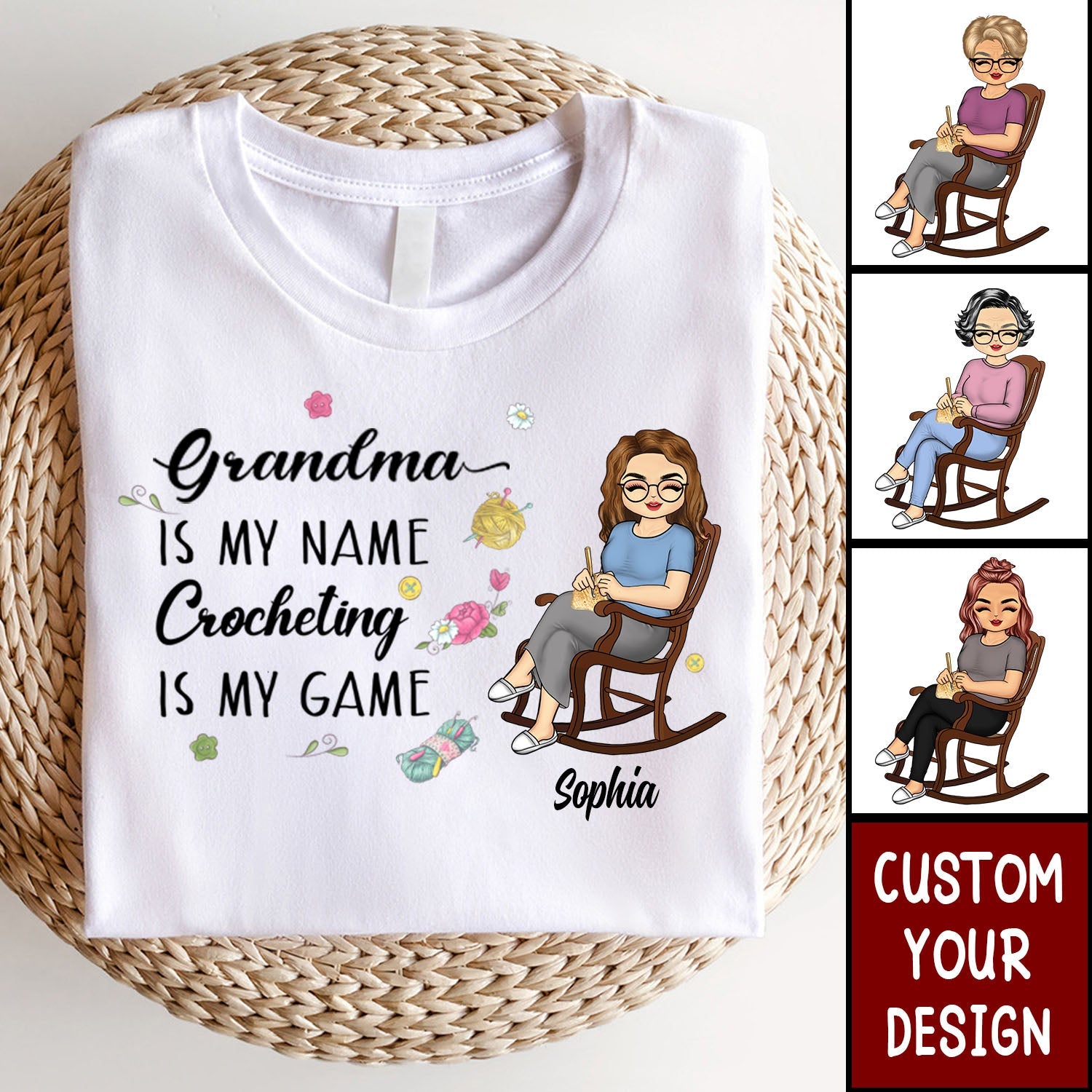 Crocheting Is My Game - Gift For Grandma And Mother - Personalized Shirt