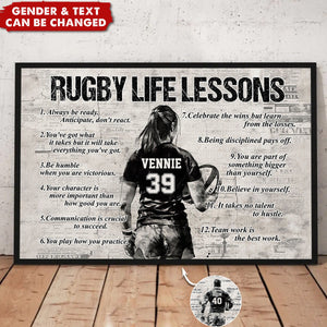 Personalized Rugby Life Lessons Poster - Gift For Rugby Lovers