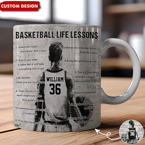 Personalized Basketball Boy Girl Life Lessons Mug-Gift For Basketball Lovers