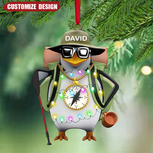 2024 New Release Hiking Penguin Personalized Christmas Ornament Gift For Hiking Lovers