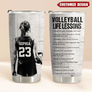 Personalized Volleyball Life Lessons Tumbler - Gift For Volleyball Lovers