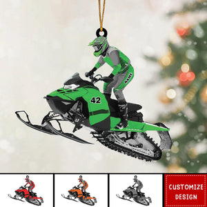 2024 New Release Personalized Snowmobile Acrylic Christmas Ornament Gift For Snowmobile Lovers