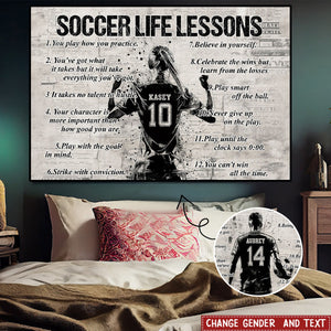 Personalized Soccer Life Lessons Poster- Gift For Soccer Lovers