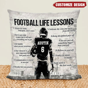 Personalized American Football Life Lessons Pillow-Gift For American Football Lovers