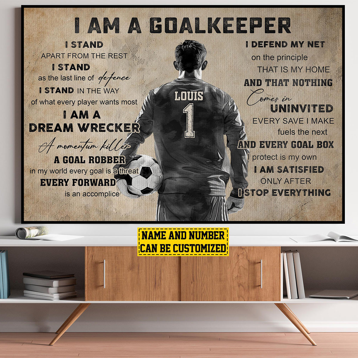 Personalized Soccer Goalkeeper Poster-Gift For Soccer Lovers