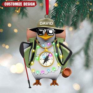 2024 New Release Hiking Penguin Personalized Christmas Ornament Gift For Hiking Lovers