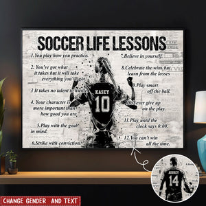 Personalized Soccer Life Lessons Poster- Gift For Soccer Lovers