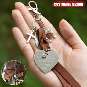 Personalized Saddle Heart Shape Carved Pendant Tassel - Gift for Horse Lover