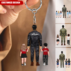 Veteran Army Military Uniform - Personalized Keychain