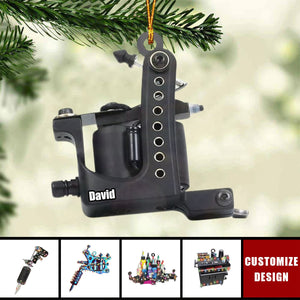 Personalized Tattoo Machine Ornament Gift For Tattoo Artist Christmas Gift For Tattoo Lover - 2024 New Release