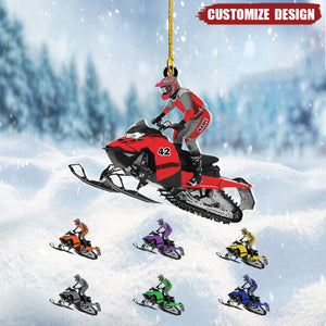 2024 New Release Personalized Snowmobile Acrylic Christmas Ornament Gift For Snowmobile Lovers