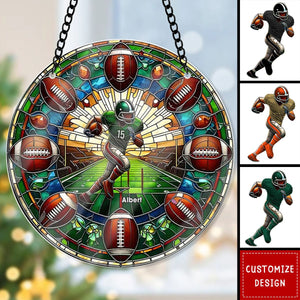 Personalized Gifts For Football Lovers Suncatcher Ornament