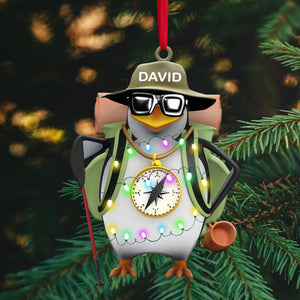 2024 New Release Hiking Penguin Personalized Christmas Ornament Gift For Hiking Lovers