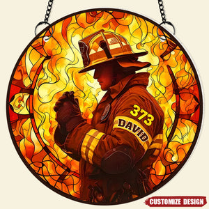 Gifts For Firefighter  - Personalized Firefighter Suncatcher Ornament