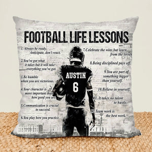 Personalized American Football Life Lessons Pillow-Gift For American Football Lovers