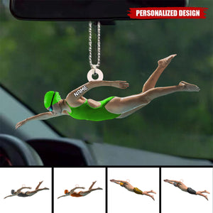 Personalized Swimming Car Ornament-Gift For Swimmer