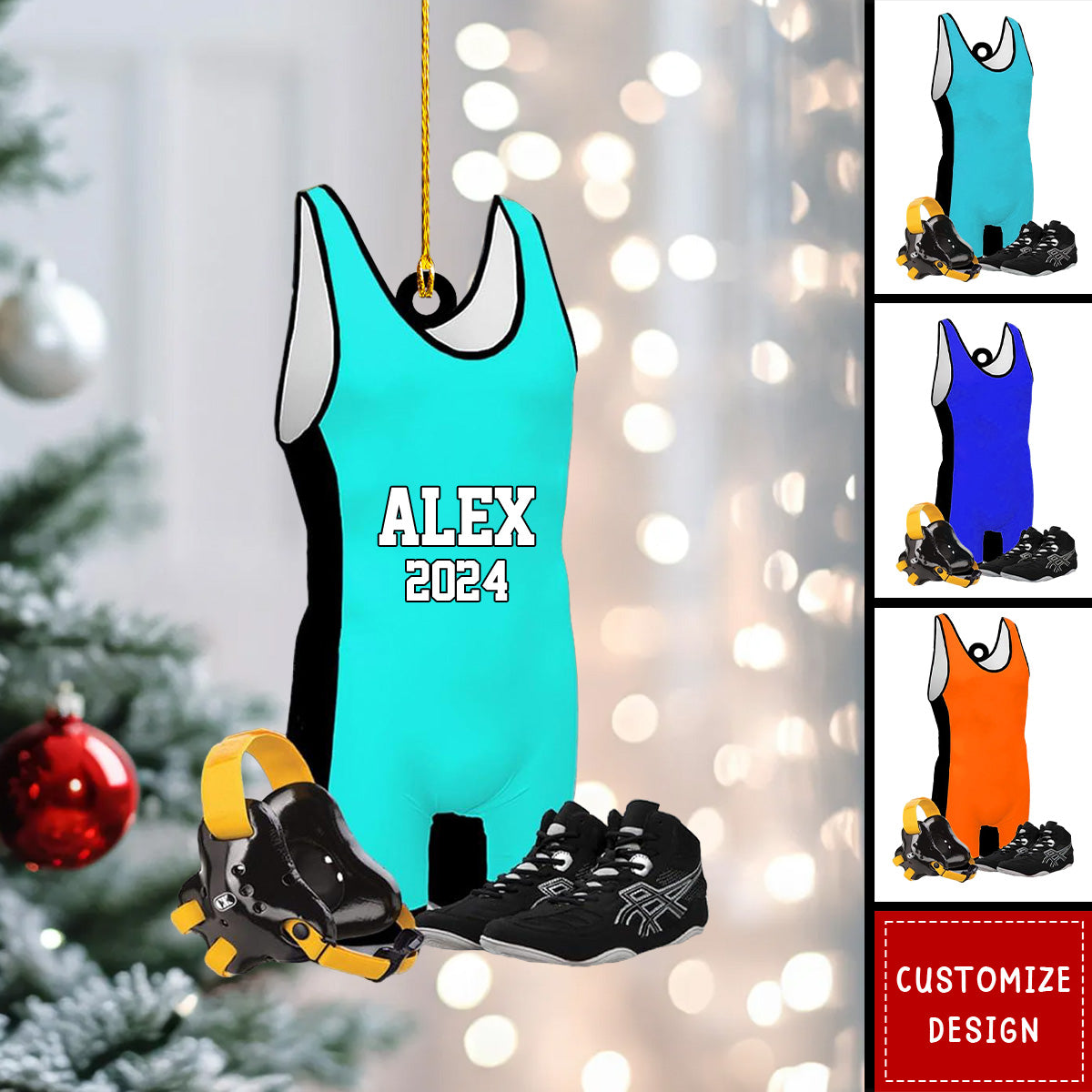 Personalized Wrestling Christmas Ornaments - 2024 New Release