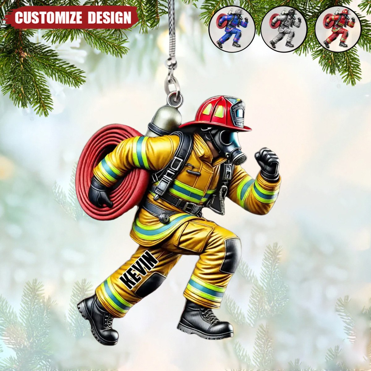 2024 New Release - Personalized Firefighter Acrylic Ornament – Best Gift For Christmas