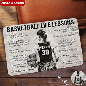 Personalized Basketball Life Lessons Wallet Card - Gift For Basketball Lovers