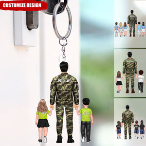 Veteran Army Military Uniform - Personalized Keychain