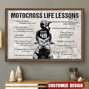 Personalized Motocross Life Lessons Poster