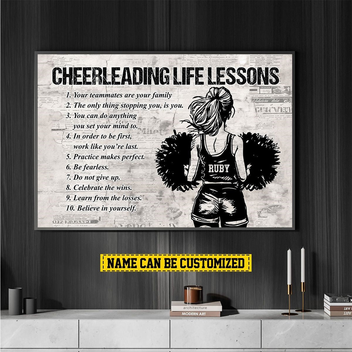 Personalized Cheerleading Life Lessons Girl Poster-Gift For Cheerleading Lovers