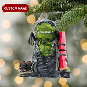 Personalized Hiking Bag Christmas Ornament ,Camping Lover Gift, Hiking Lover Ornament 2024, Keepsake Gift For Camper, Hiking Decor Gift