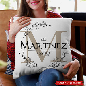 Personalized Family Name Pillow, Customize with Name and Established Date