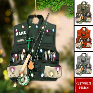 Personalized Fishing Vest Christmas Ornament, Gift For Fishing Lovers - 2024 New Release