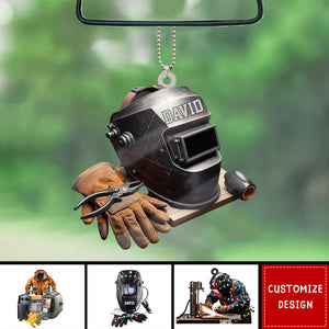 Personalized Welder Car Ornament