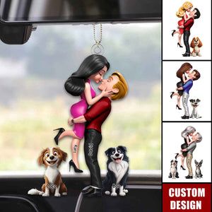 Personalized Couple Acrylic Ornament - Anniversary Gift For Wife,Husband,Dog Lovers