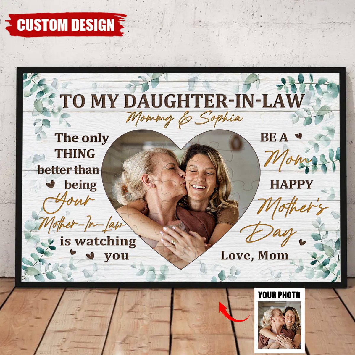 To My Daughter, With Love And Pride - Personalized Family Poster - Mother's Day, Gift For Mom, Daughter